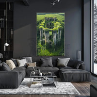 Nature Reclaims Ancient Fortress in Artistic Poster PosterGoat