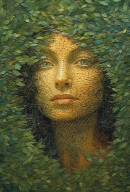 Nature's Enigma: Mosaic Portrait Artistic Poster PosterGoat