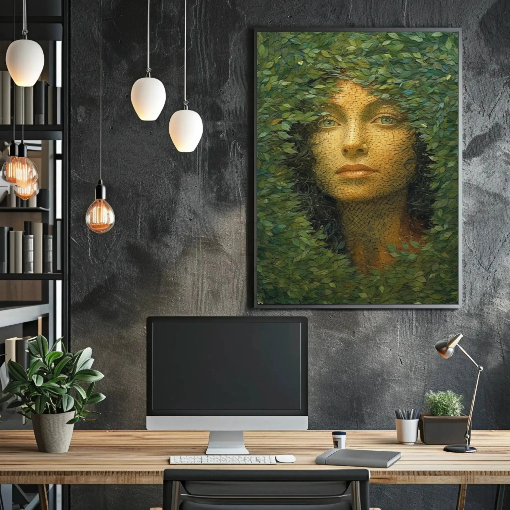 Nature's Enigma: Mosaic Portrait Artistic Poster PosterGoat