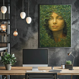 Nature's Enigma: Mosaic Portrait Artistic Poster PosterGoat