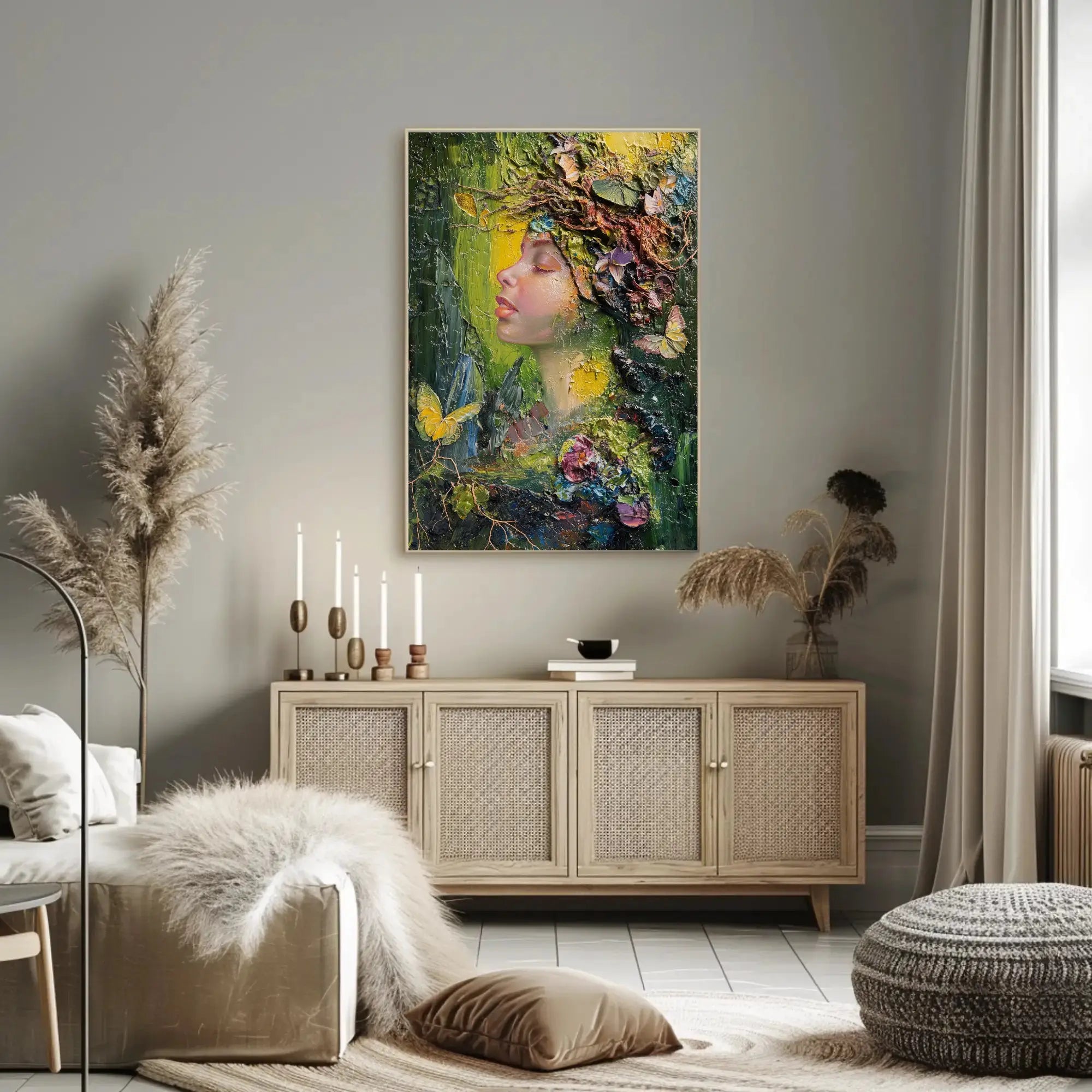 Nature's Serenity: Enchanted Flora and Fauna Artistic Poster PosterGoat