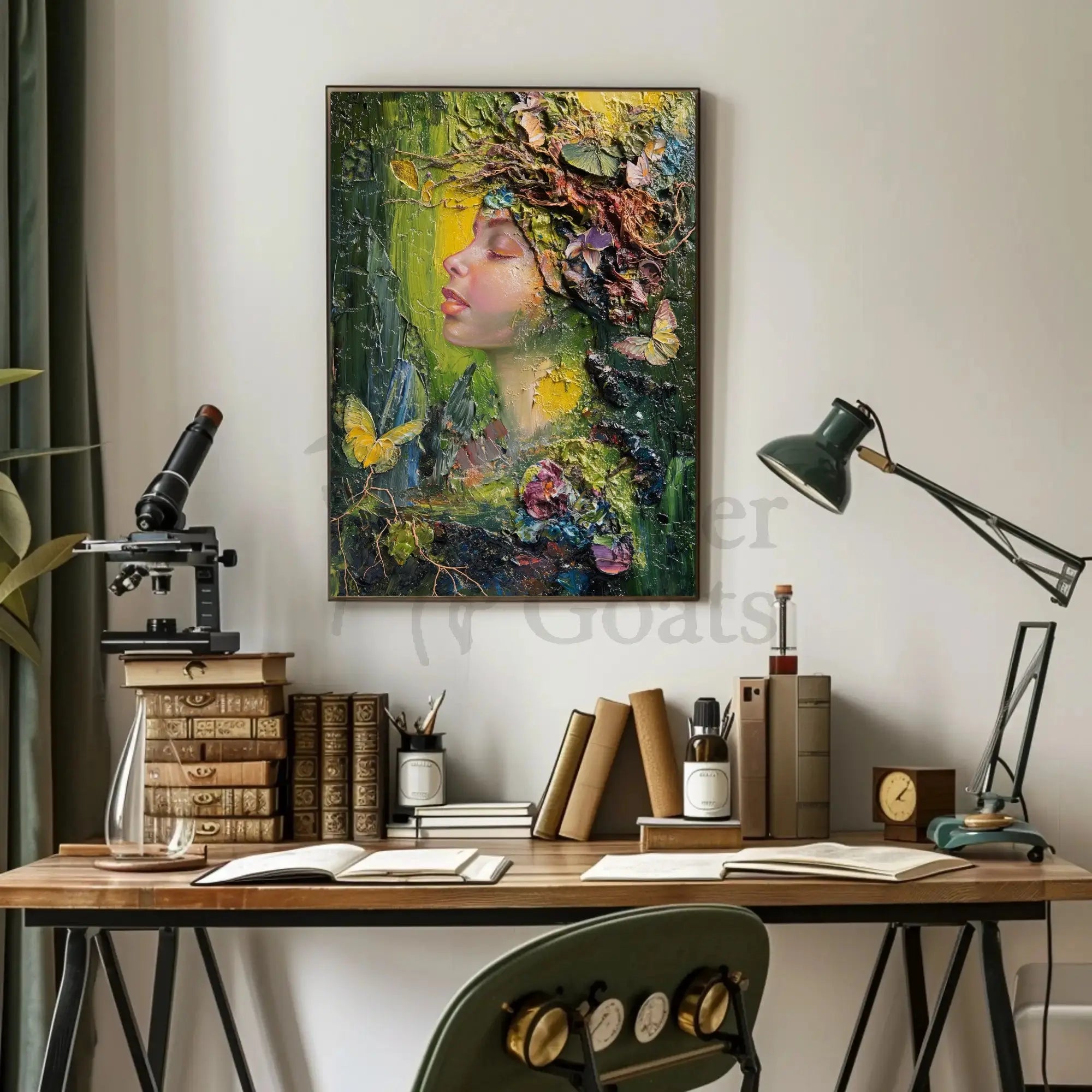 Nature's Serenity: Enchanted Flora and Fauna Artistic Poster PosterGoat