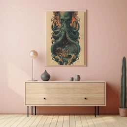Nautical Fantasy Adventure with Mythical Creature Poster PosterGoat