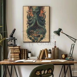 Nautical Fantasy Adventure with Mythical Creature Poster PosterGoat