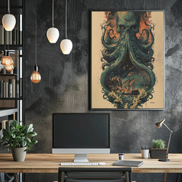Nautical Fantasy Adventure with Mythical Creature Poster PosterGoat