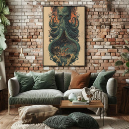 Nautical Fantasy Adventure with Mythical Creature Poster PosterGoat