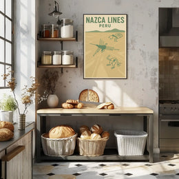 Nazca Lines Geoglyphs Retro Travel Art Poster PosterGoat