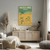 Nazca Lines Peru Vintage Travel Art Poster PosterGoat