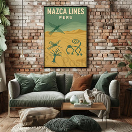 Nazca Lines Peru Vintage Travel Art Poster PosterGoat