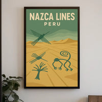 Nazca Lines Peru Vintage Travel Art Poster PosterGoat