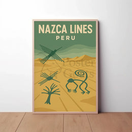 Nazca Lines Peru Vintage Travel Art Poster PosterGoat