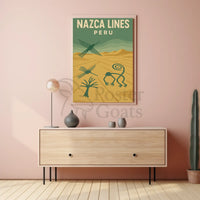 Nazca Lines Peru Vintage Travel Art Poster PosterGoat