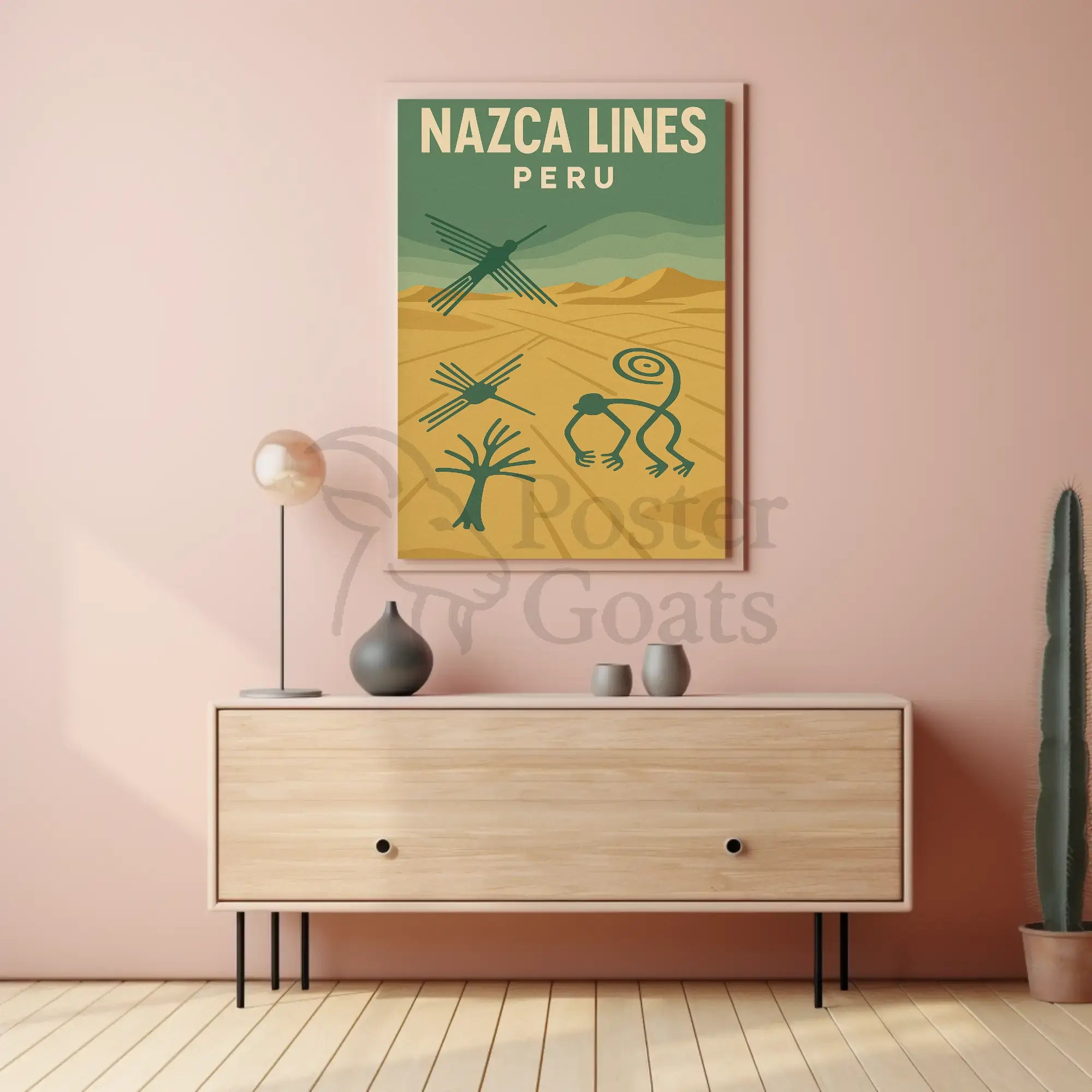 Nazca Lines Peru Vintage Travel Art Poster PosterGoat