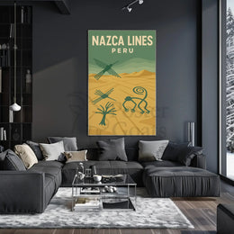 Nazca Lines Peru Vintage Travel Art Poster PosterGoat