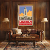 Nebraska State Capitol Vintage Poster PosterGoat