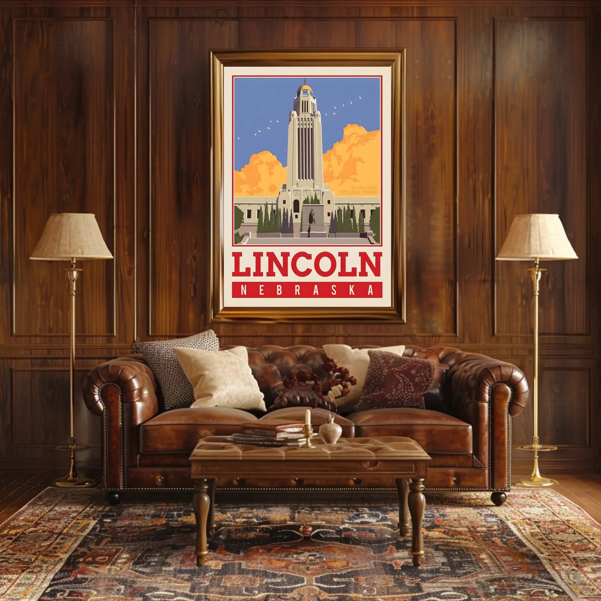Nebraska State Capitol Vintage Poster PosterGoat