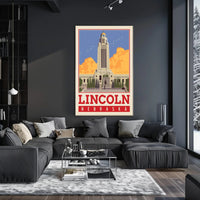 Nebraska State Capitol Vintage Poster PosterGoat