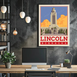 Nebraska State Capitol Vintage Poster PosterGoat
