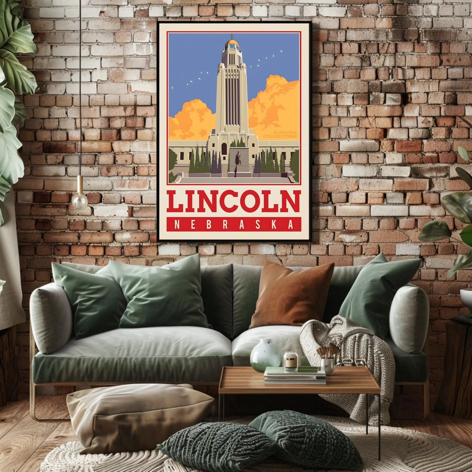 Nebraska State Capitol Vintage Poster PosterGoat
