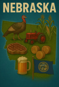 Nebraska's Agricultural Heritage Vintage Travel Poster PosterGoat