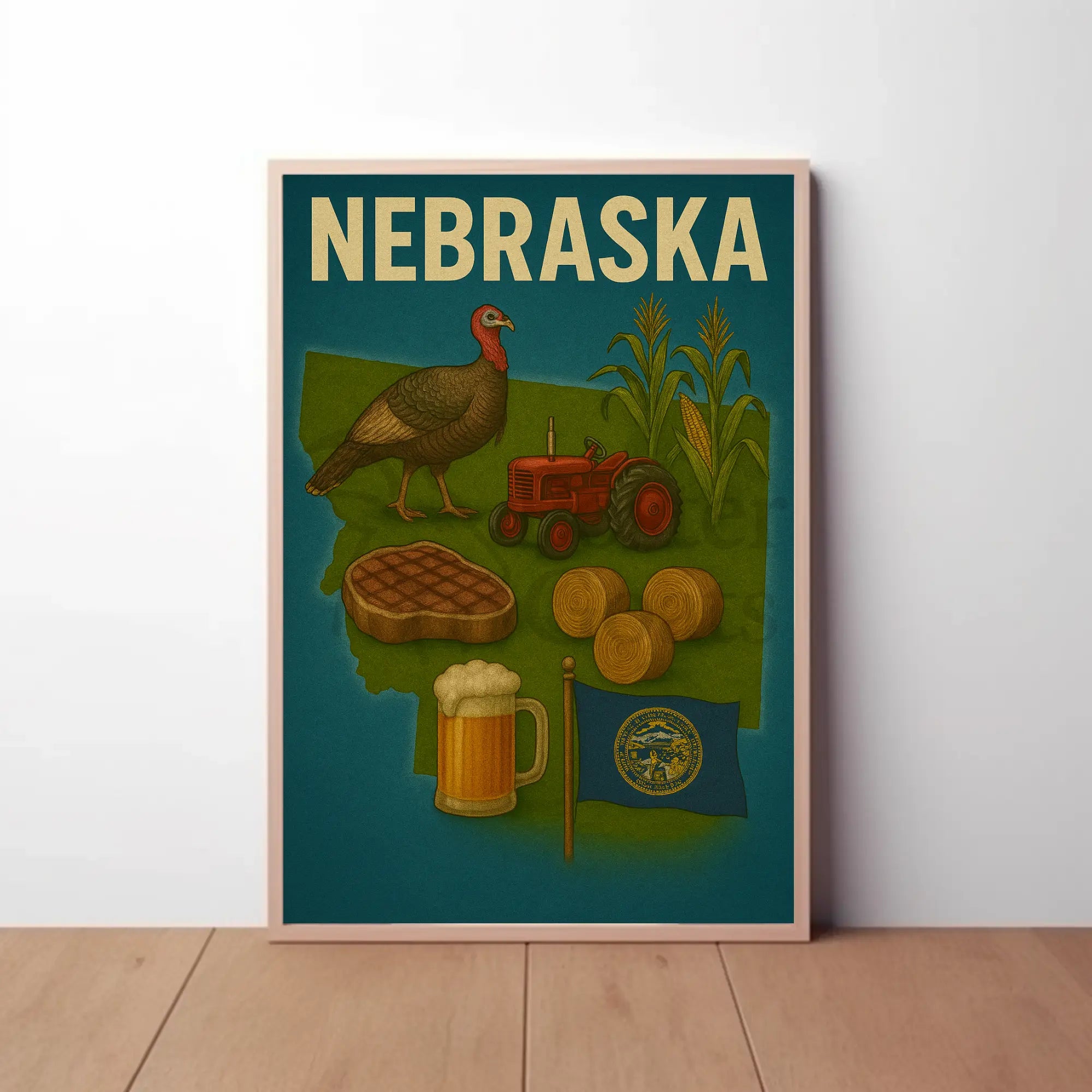 Nebraska's Agricultural Heritage Vintage Travel Poster PosterGoat
