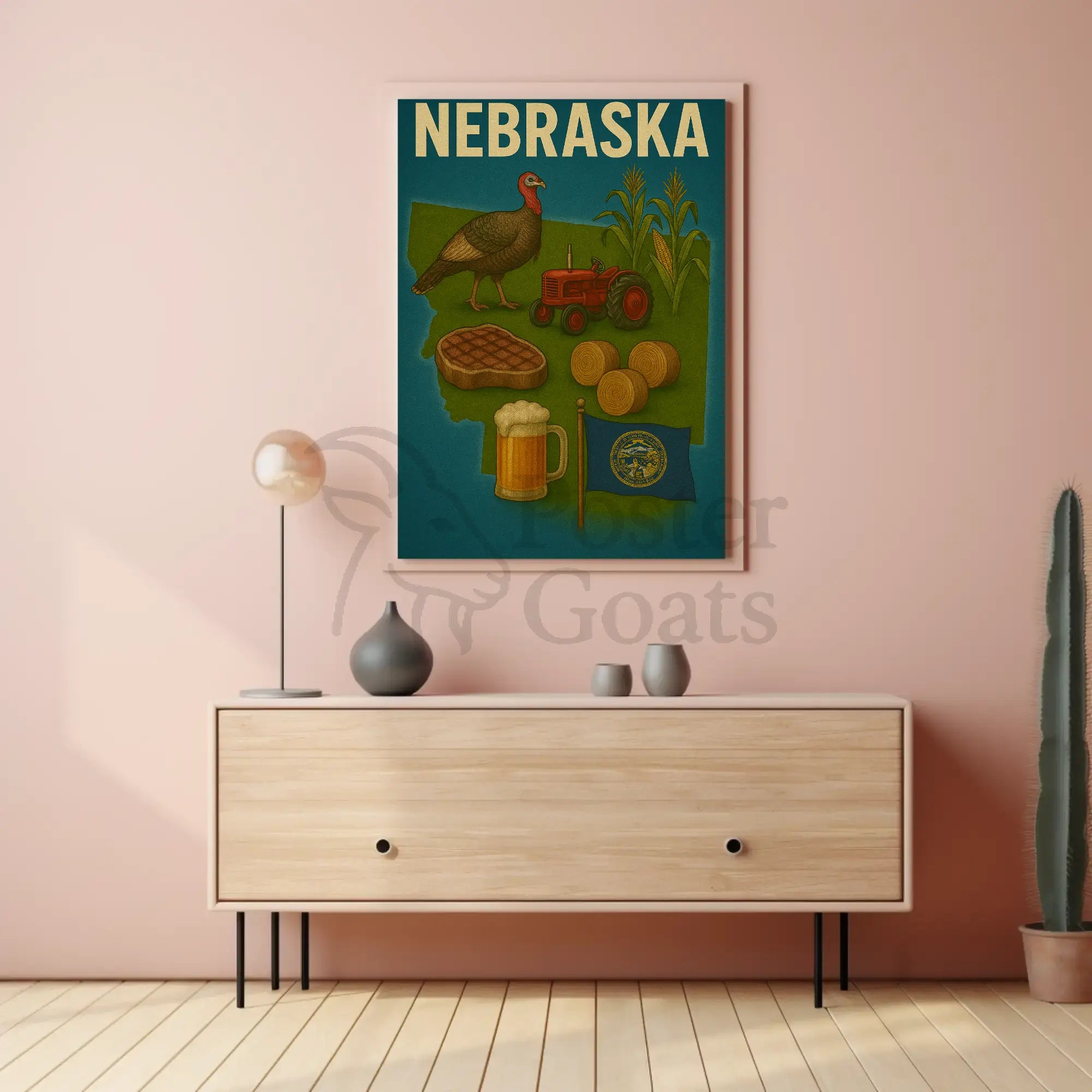 Nebraska's Agricultural Heritage Vintage Travel Poster PosterGoat