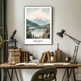 Nelson Canada Scenic Landscape Travel Poster PosterGoat