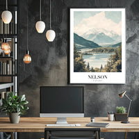 Nelson Canada Scenic Landscape Travel Poster PosterGoat