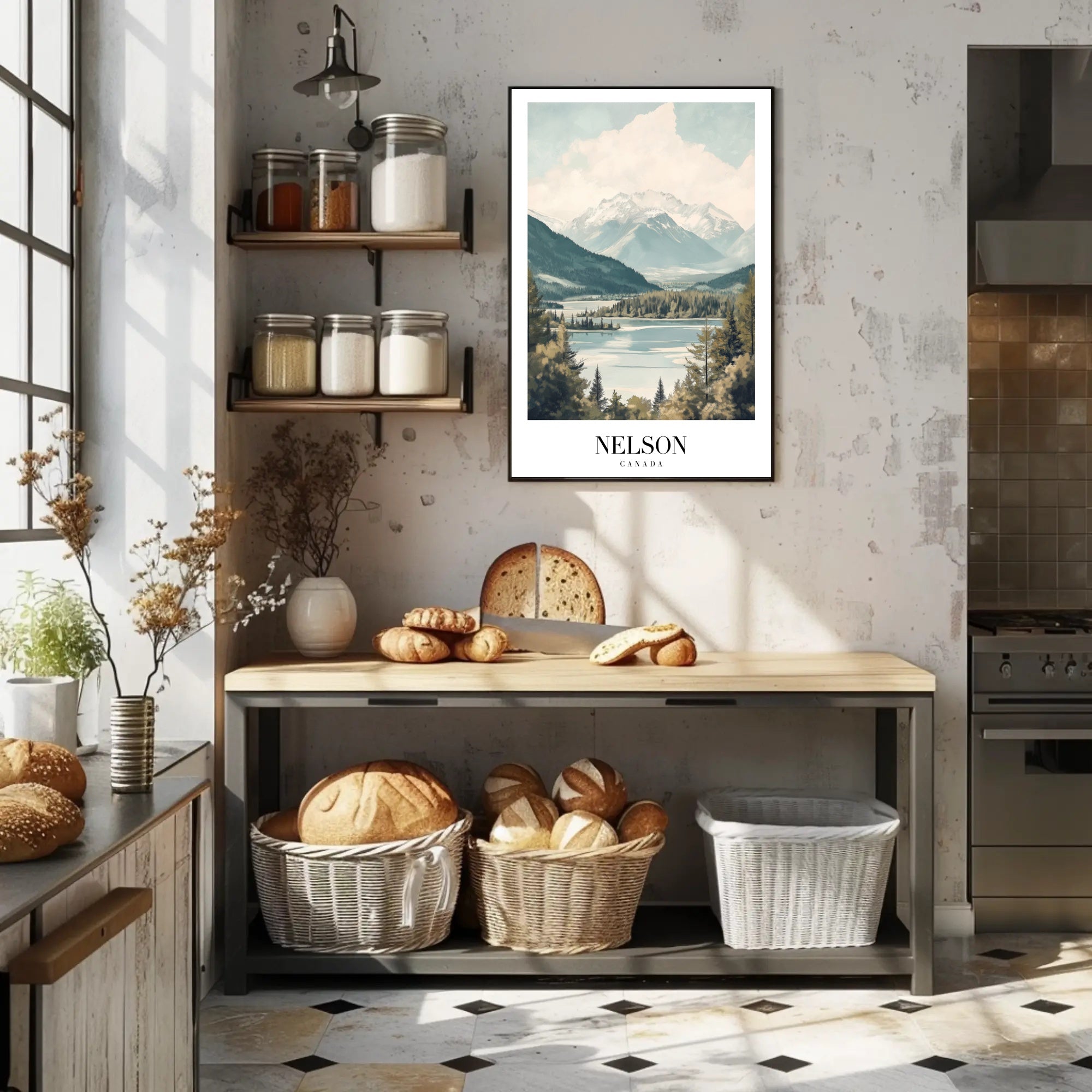 Nelson Canada Scenic Landscape Travel Poster PosterGoat