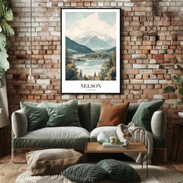 Nelson Canada Scenic Landscape Travel Poster PosterGoat