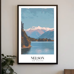 Nelson Lakeside Serenity Travel Poster PosterGoat