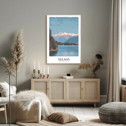 Nelson Lakeside Serenity Travel Poster PosterGoat