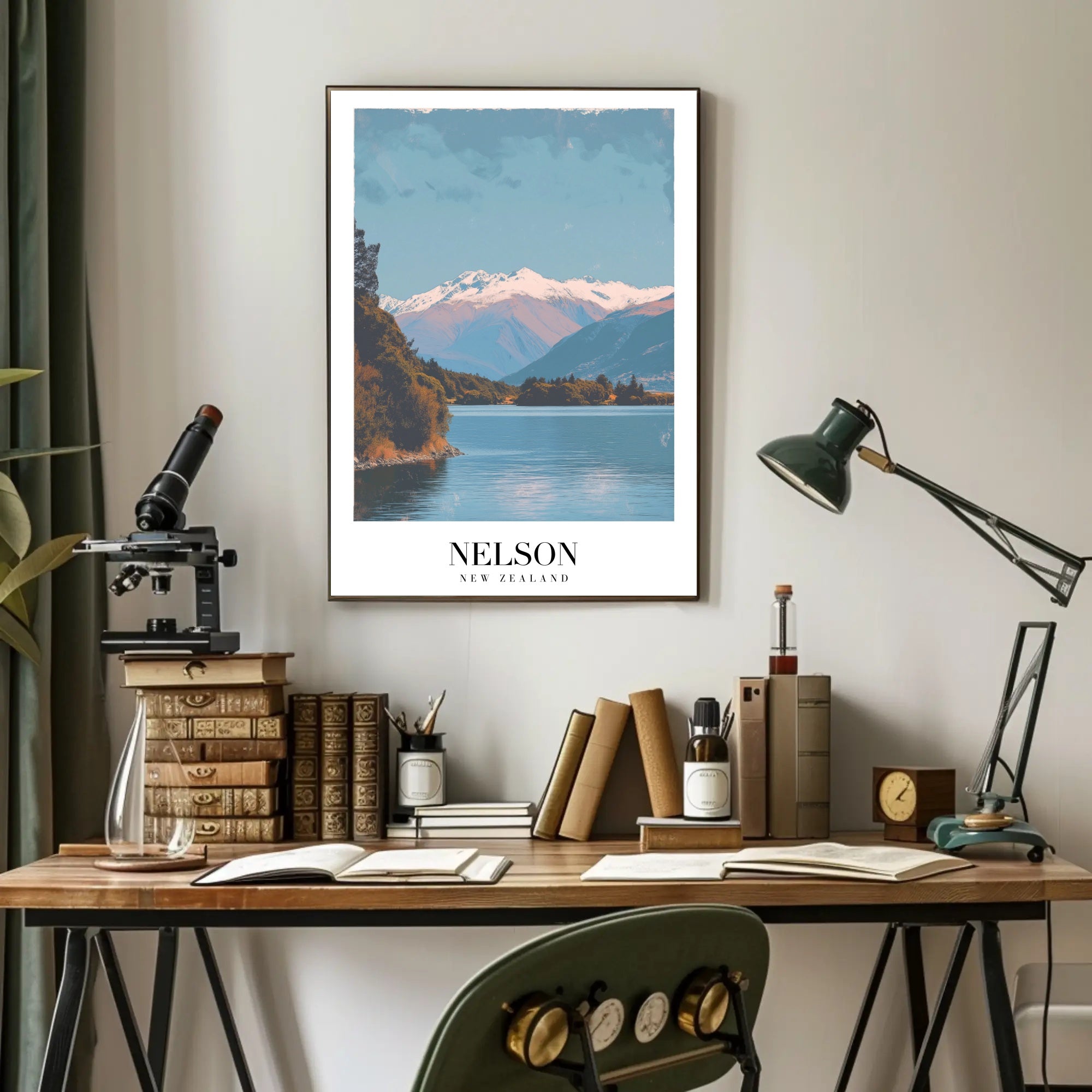 Nelson Lakeside Serenity Travel Poster PosterGoat