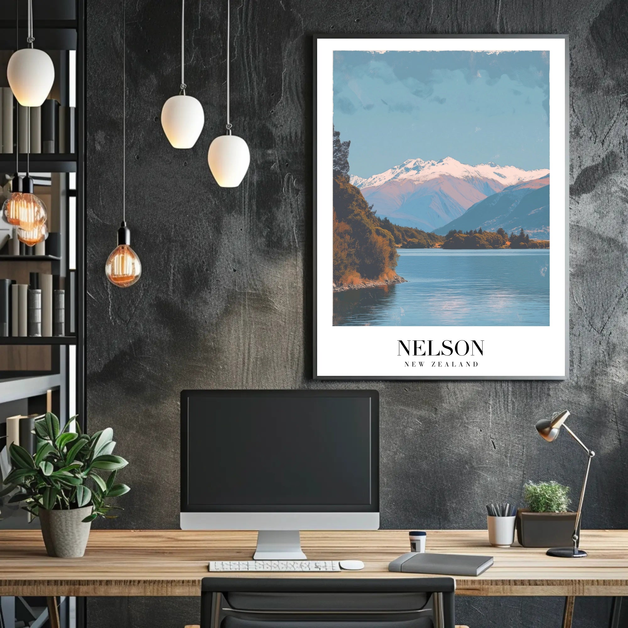 Nelson Lakeside Serenity Travel Poster PosterGoat