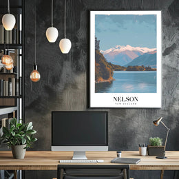 Nelson Lakeside Serenity Travel Poster PosterGoat
