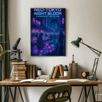 Neo-Tokyo Night Market Futuristic Sci-Fi Poster PosterGoat