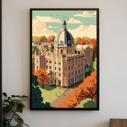 Neoclassical Architecture Autumn Scene Cultural or Heritage Poster PosterGoat