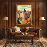 Neoclassical Architecture Autumn Scene Cultural or Heritage Poster PosterGoat