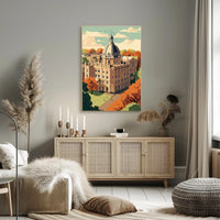 Neoclassical Architecture Autumn Scene Cultural or Heritage Poster PosterGoat