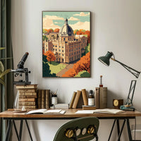 Neoclassical Architecture Autumn Scene Cultural or Heritage Poster PosterGoat
