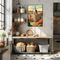 Neoclassical Architecture Autumn Scene Cultural or Heritage Poster PosterGoat