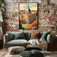 Neoclassical Architecture Autumn Scene Cultural or Heritage Poster PosterGoat