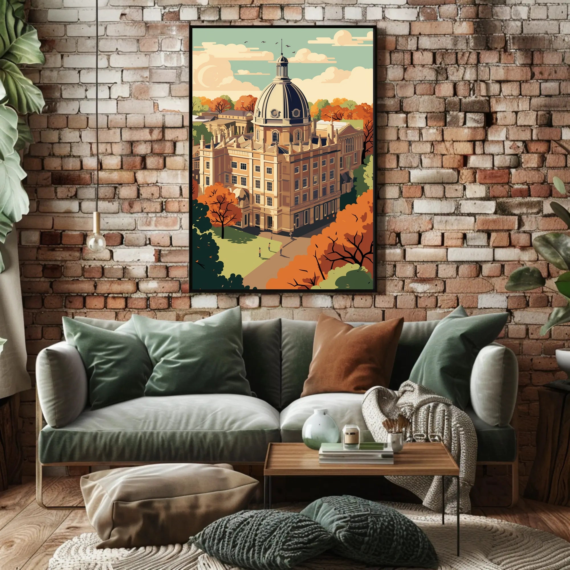 Neoclassical Architecture Autumn Scene Cultural or Heritage Poster PosterGoat