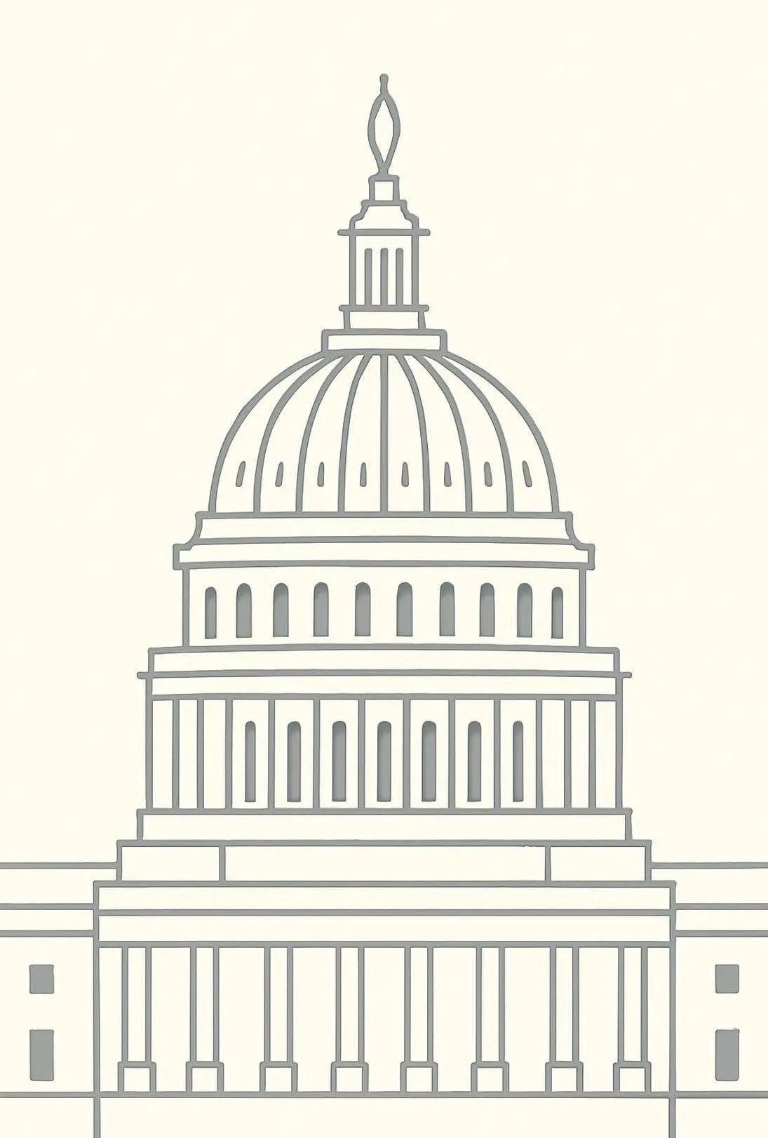 Neoclassical Washington D.C. Iconic Dome Political Poster PosterGoat