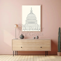 Neoclassical Washington D.C. Iconic Dome Political Poster PosterGoat