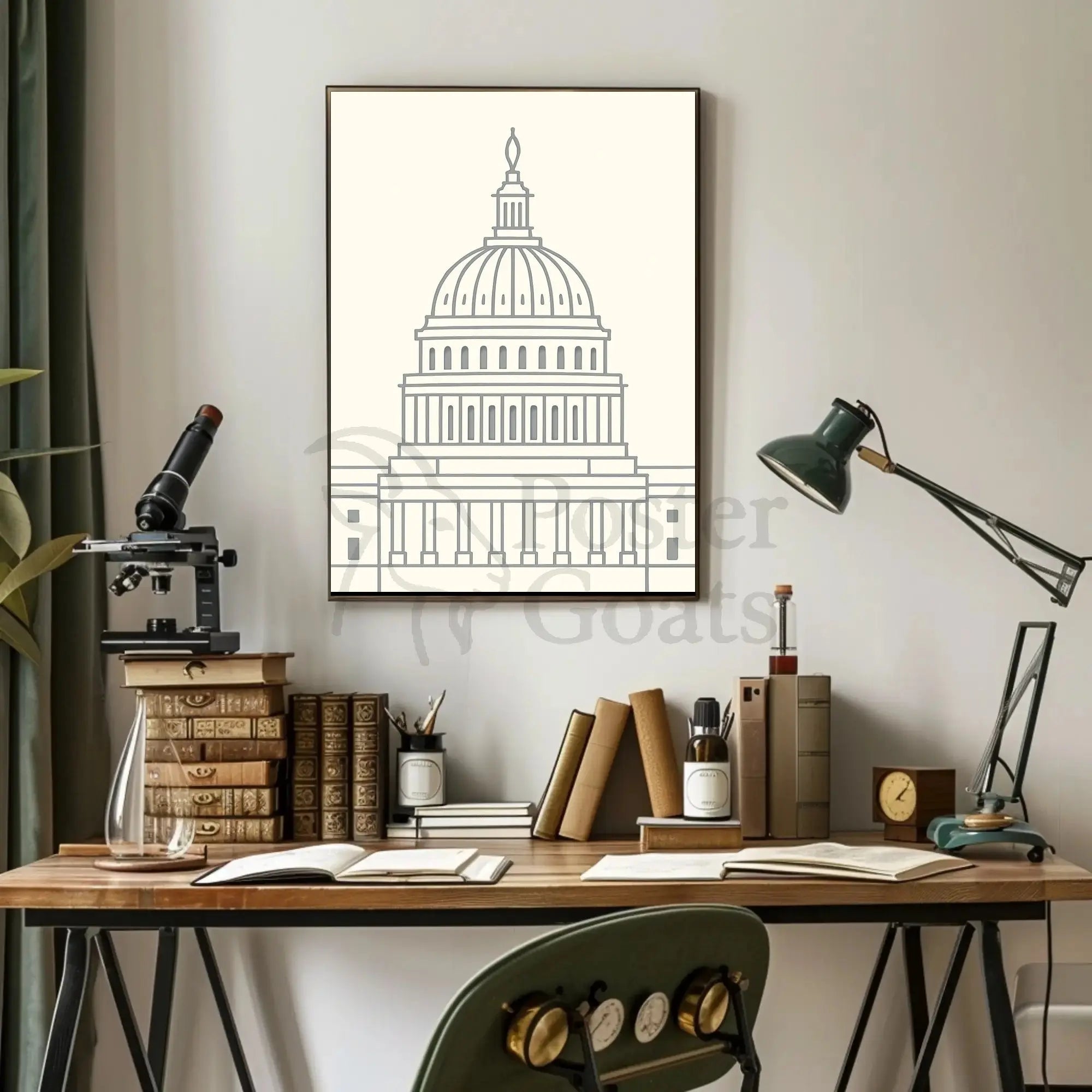 Neoclassical Washington D.C. Iconic Dome Political Poster PosterGoat