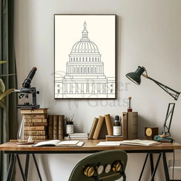 Neoclassical Washington D.C. Iconic Dome Political Poster PosterGoat