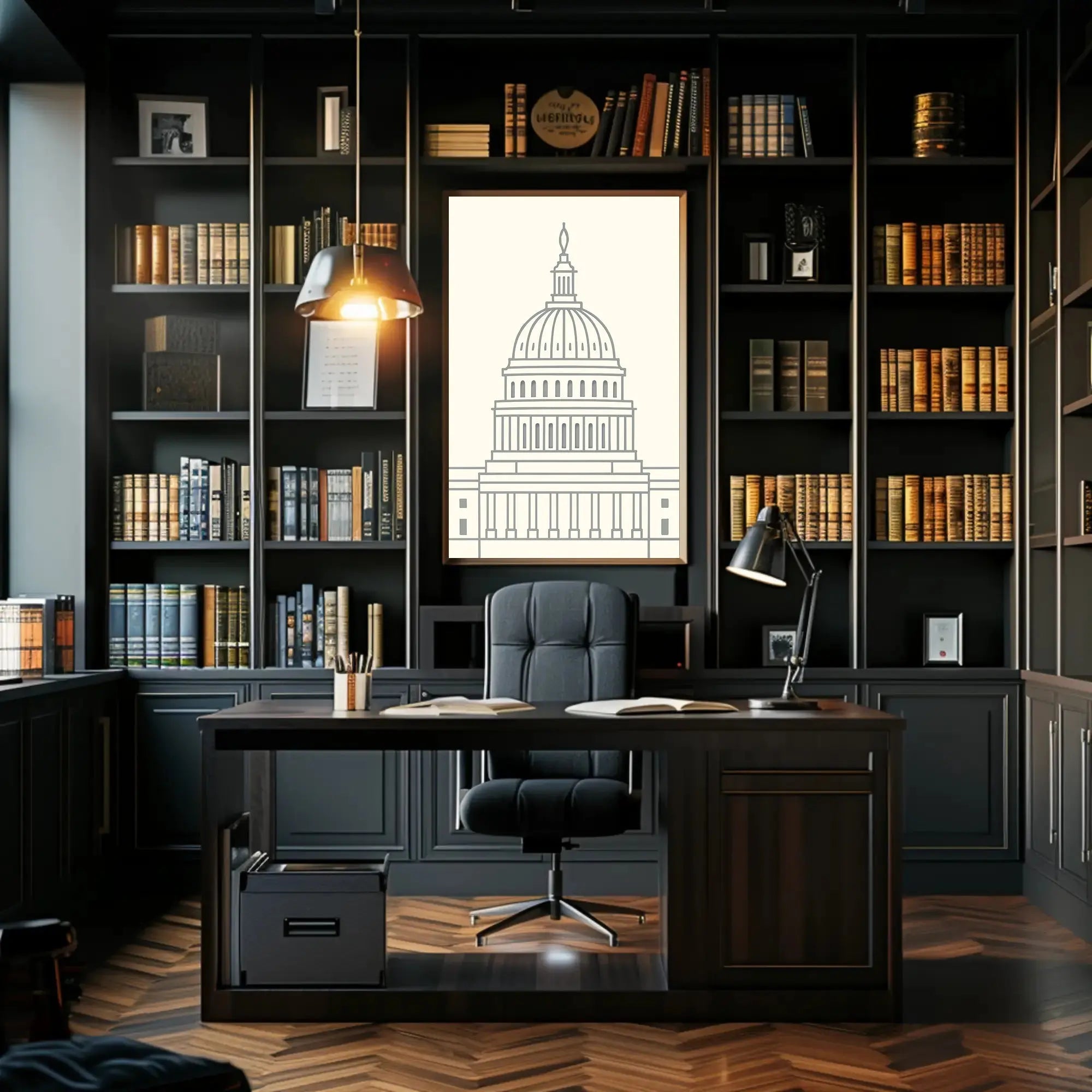 Neoclassical Washington D.C. Iconic Dome Political Poster PosterGoat