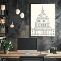 Neoclassical Washington D.C. Iconic Dome Political Poster PosterGoat