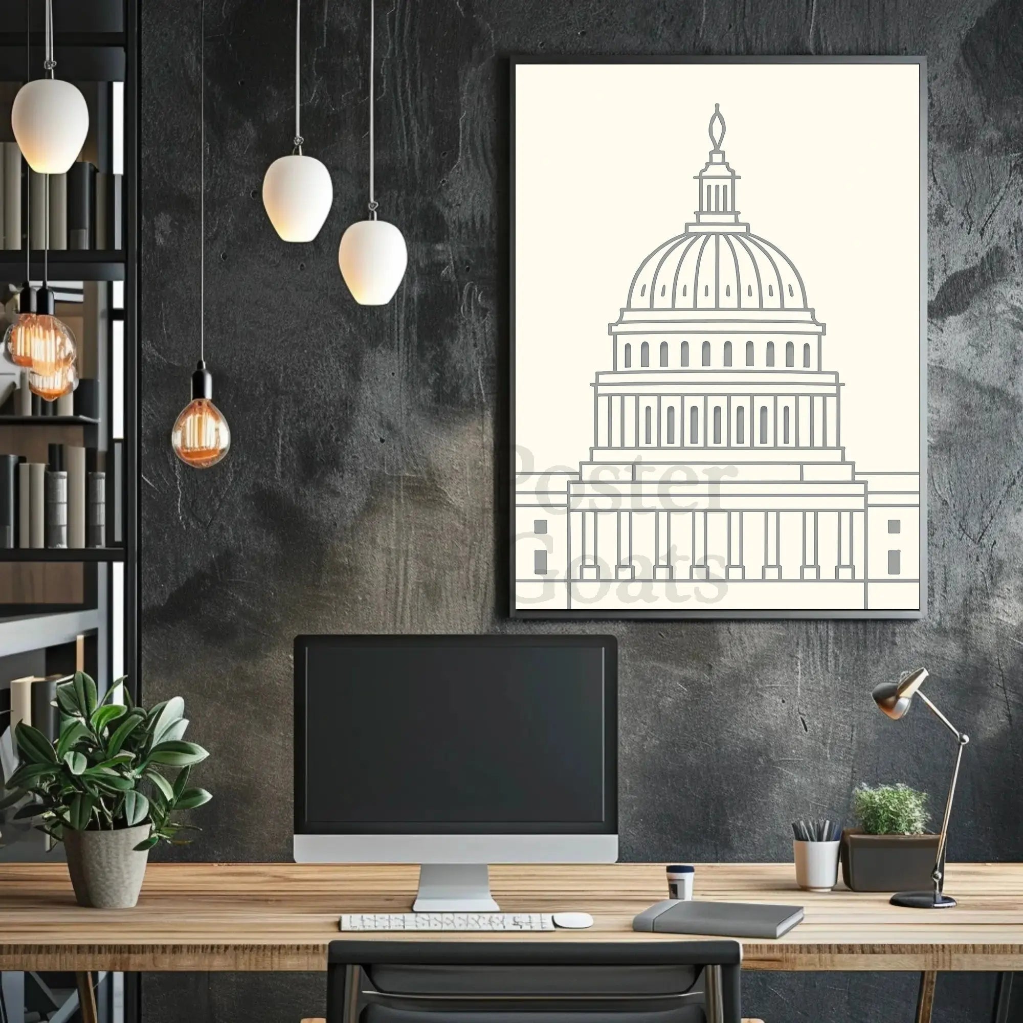 Neoclassical Washington D.C. Iconic Dome Political Poster PosterGoat